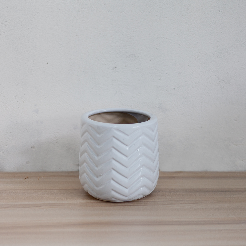 BC317 - Ch&acirc;u men gốm sứ v&acirc;n sọc ch&eacute;o