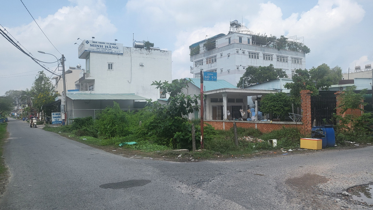 Bán lô góc 2MT đường số 33 và 38, Tân Thông Hội, Củ Chi, 255m2, 9x28m, KV đông dân cư tiện KD mua bán