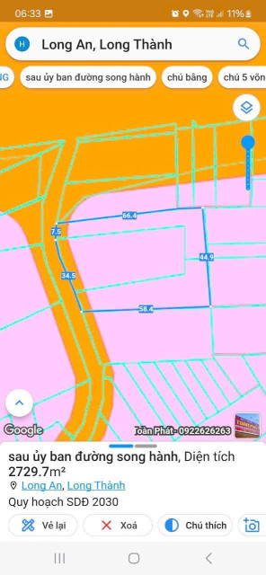 🌳 BÁN ĐẤT LỚN 2.729,7M² – KHU DÂN CƯ LONG AN, LONG THÀNH – GIÁ CHỈ 7 TRIỆU/M² 🌳