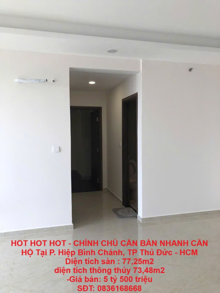 HOT HOT HOT - CHÍNH CHỦ CẦN BÁN NHANH CĂN HỘ Tại P. Hiệp Bình Chánh, TP Thủ Đức - HCM