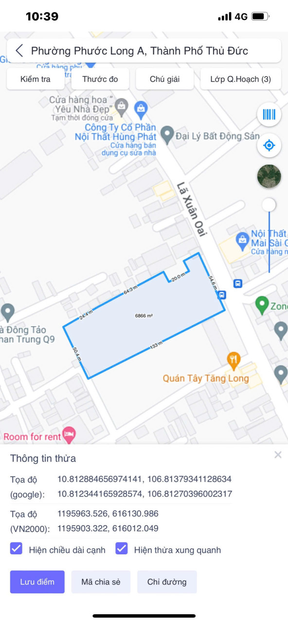 BDS HVL CHO THUÊ 7000 M² MTKD Lã Xuân Oai 54x133m CÓ 200M2 THỔ GIÁ 110TR/TH