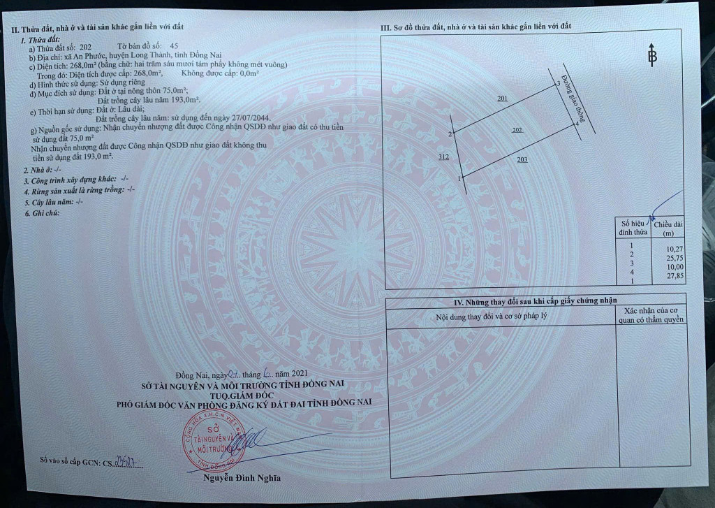 Bán đất An Phước - Long Thành 268m2 10 x 27m đang xây 10 phòng trọ