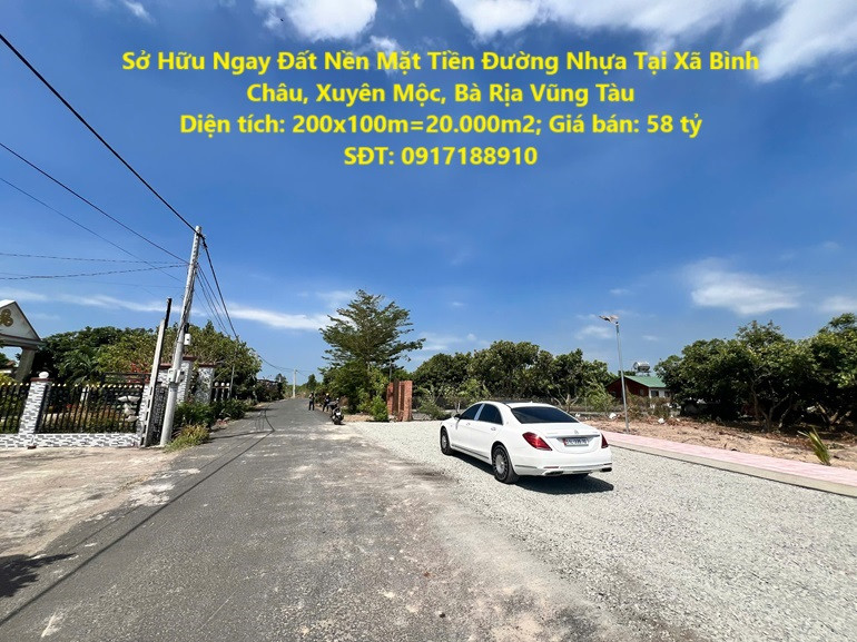 Sở Hữu Ngay Đất Nền Mặt Tiền Đường Nhựa Tại Xã Bình Châu, Xuyên Mộc, Bà Rịa Vũng Tàu