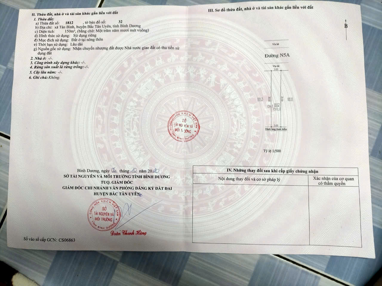 Cần bán lô đất khu dân cư kế bên khu công nghiệp VS 2.