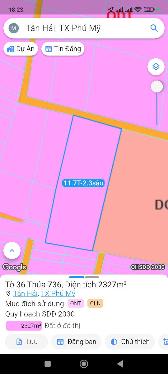 Bán hơn 2 sào đất có 300m2 thổ cư thuộc TP Phú Mỹ, BRVT