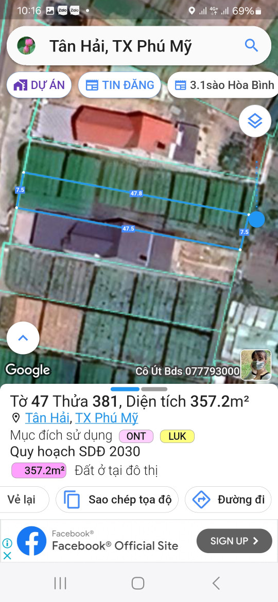 Bán 2lô liền kề mt giá rẻ 15 x 48 sổ riêng. Xã Tân Hải : 15 x 47