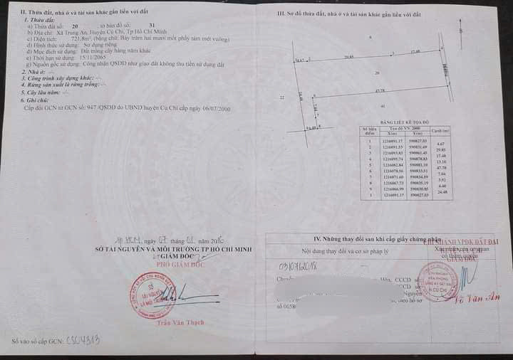 (S658) Đất xã Trung An, dt 721m2, giá 1 tỷ 200