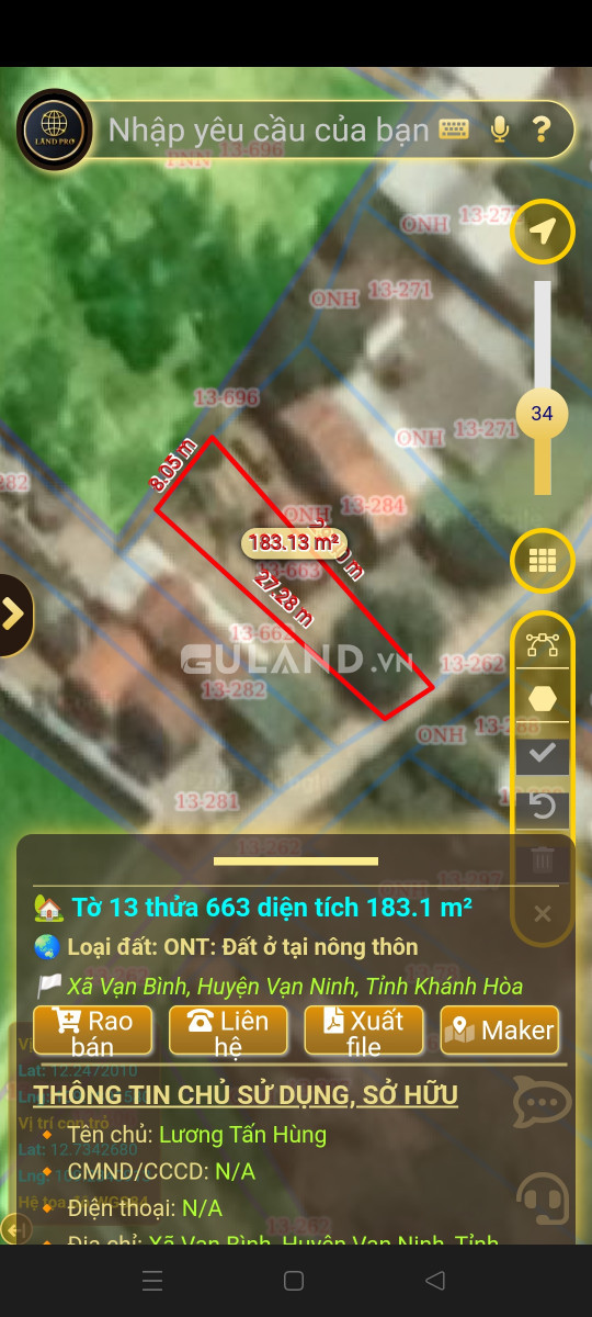 Vạn Bình, Vạn Ninh 5,07 x 27, 60 thổ, nở hậu 8m quy hoạch sạch 2040