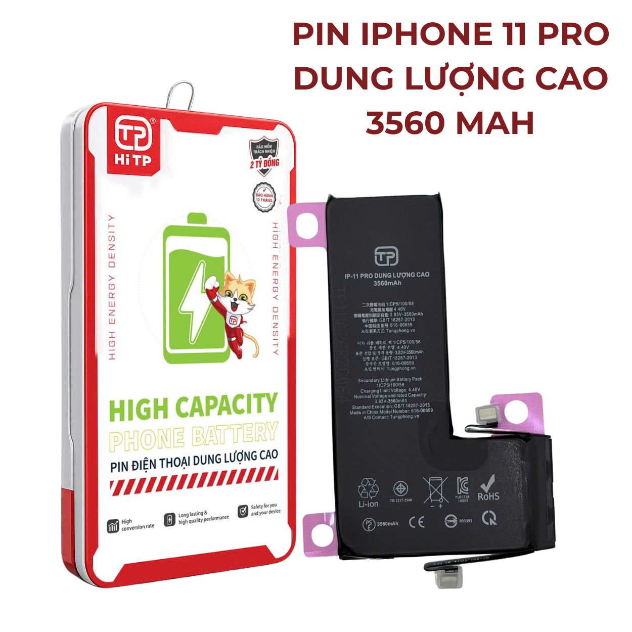 pin iphone 11 pro dung lượng cao