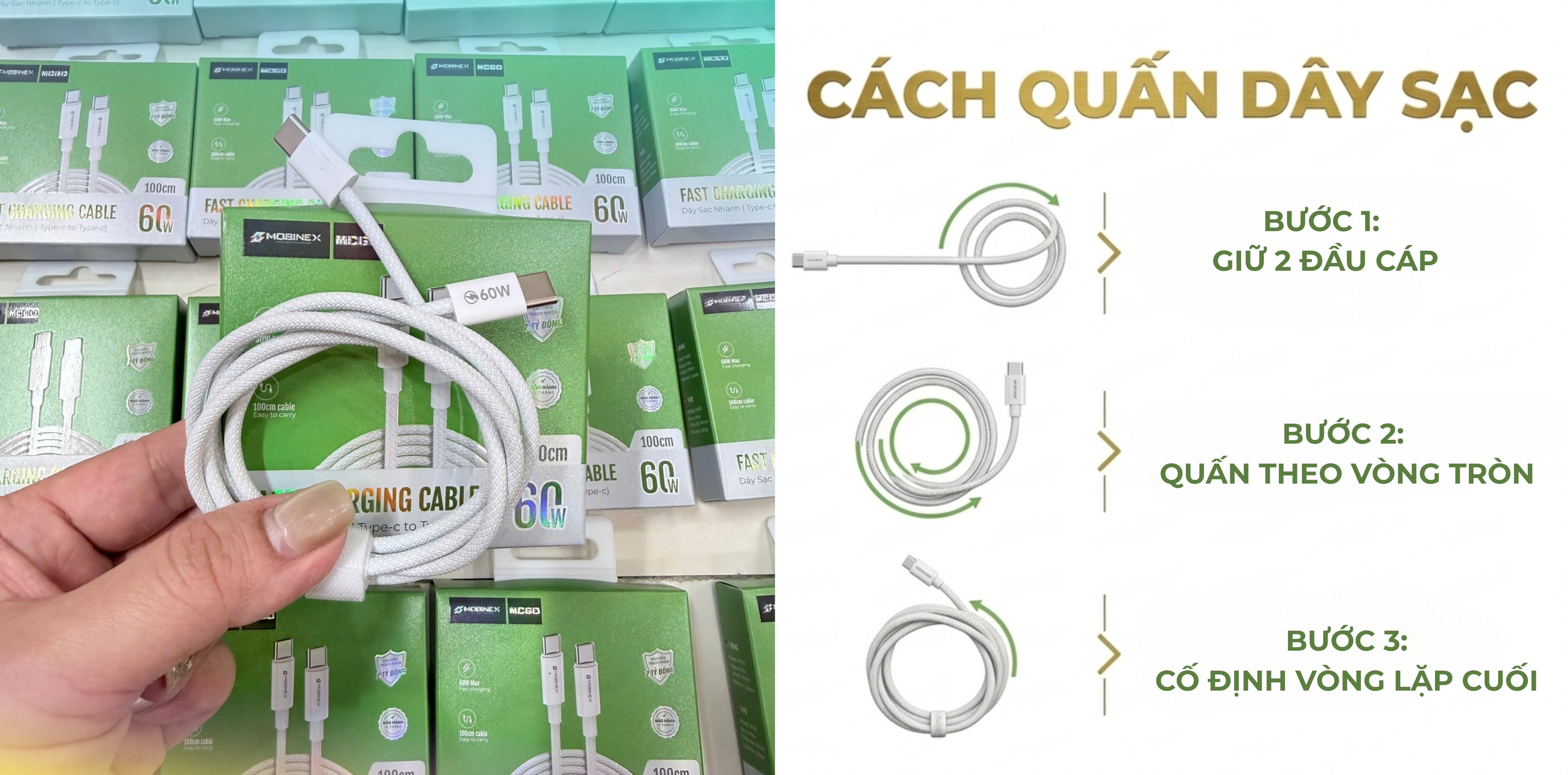 Cách quấn dây sạc chuẩn kỹ thuật giúp hạn chế đứt gãy