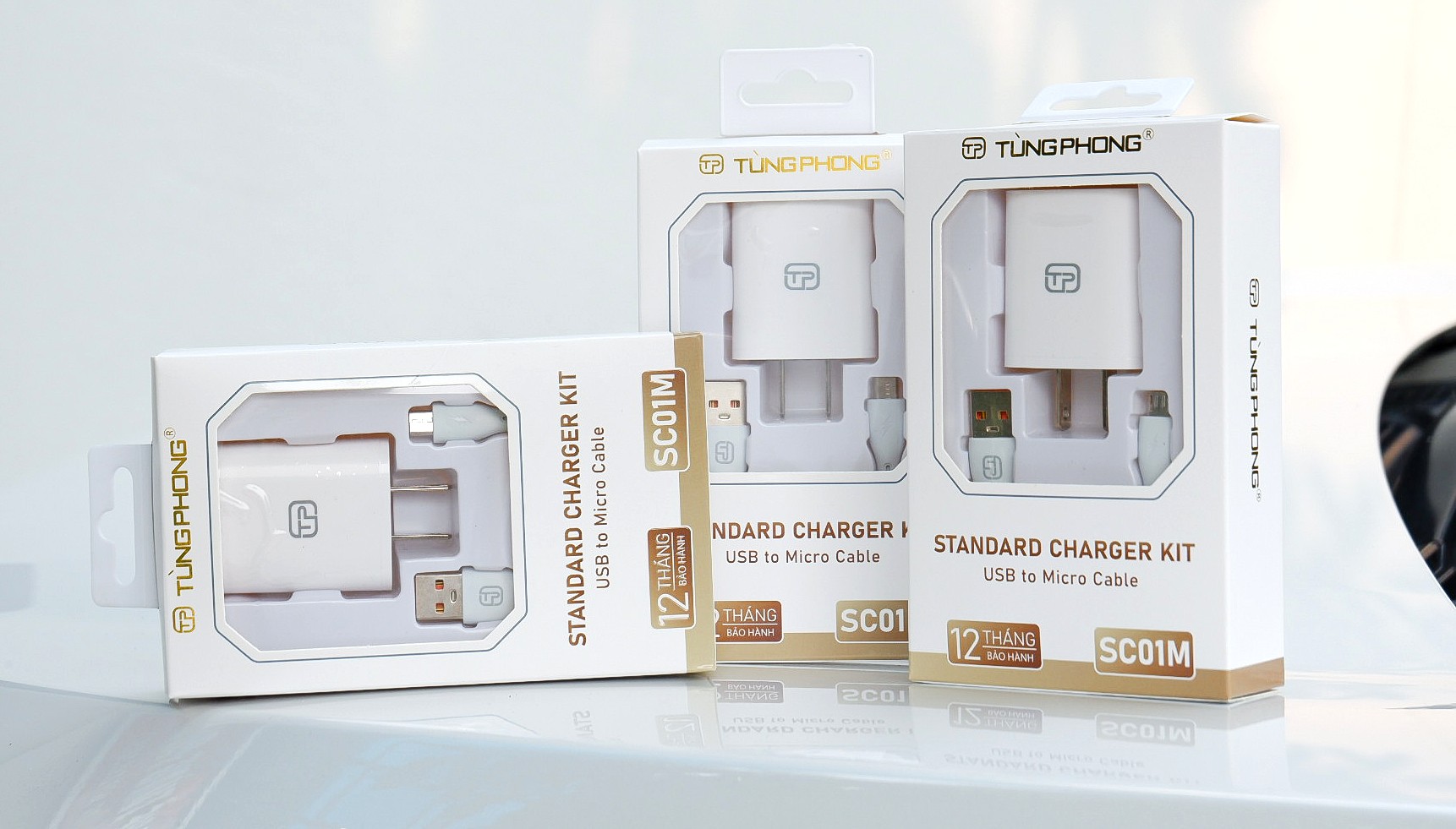 SC01M - Bộ sạc giá rẻ Tùng Phong có giao diện mới: Tông vàng kim hiện đại, tối giản