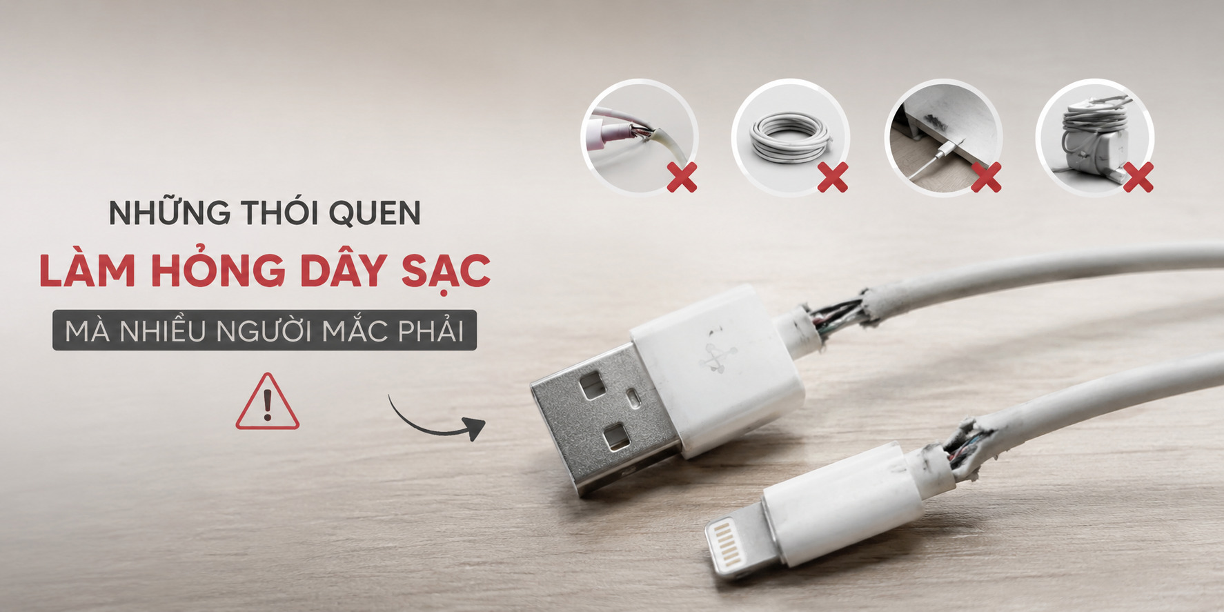 Những thói quen làm hỏng dây sạc mà nhiều người mắc phải