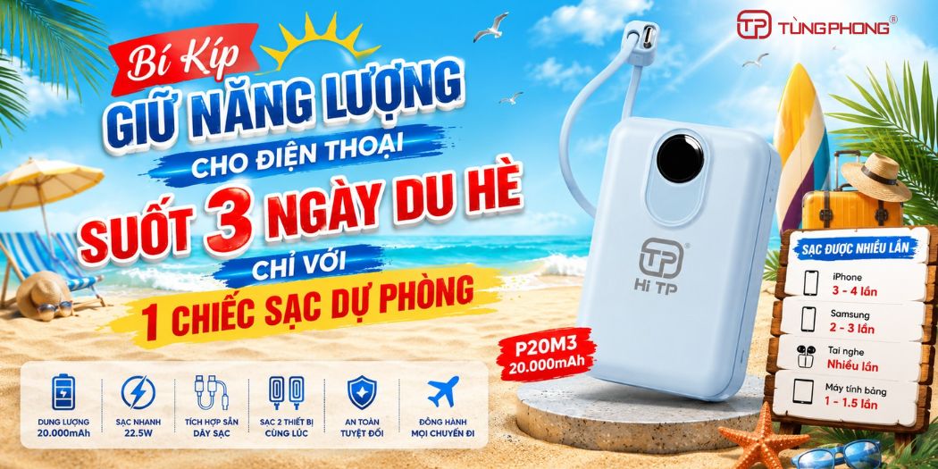 Bí Kíp Giữ Năng Lượng Cho Điện Thoại Suốt 3 Ngày Du Hè Chỉ Với 1 Chiếc Sạc Dự Phòng