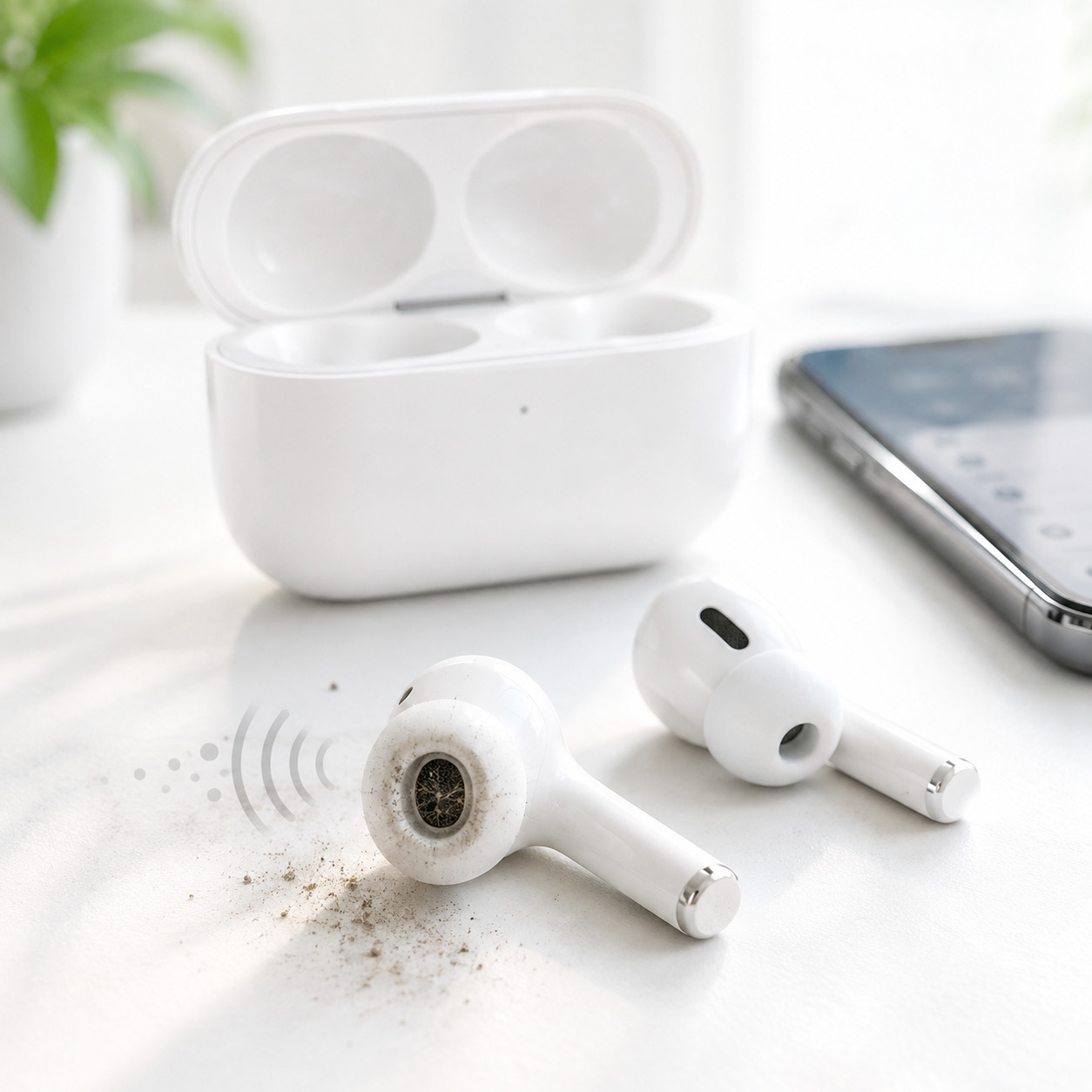 Lưới loa hoặc jack cắm bị bám bụi bẩn khiến tai nghe tịt một bên