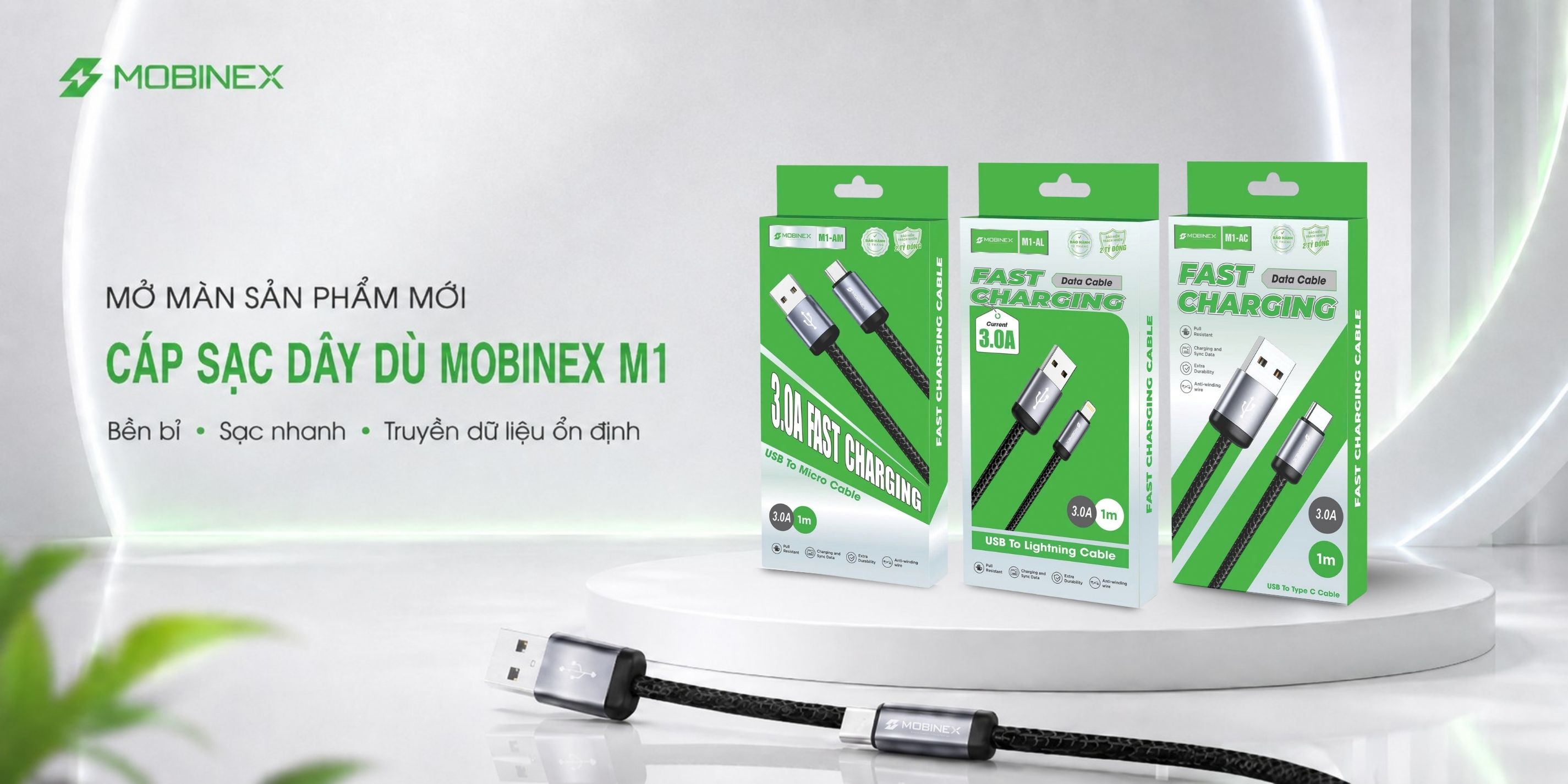 Tân binh Cáp sạc dây dù Mobinex M1 chính thức xuất hiện