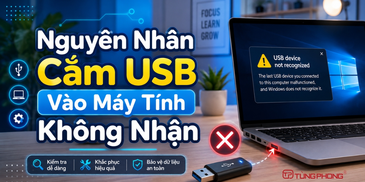 NGUYÊN NHÂN CẮM USB VÀO MÁY TÍNH KHÔNG NHẬN & CÁCH KHẮC PHỤC NHANH NHẤT