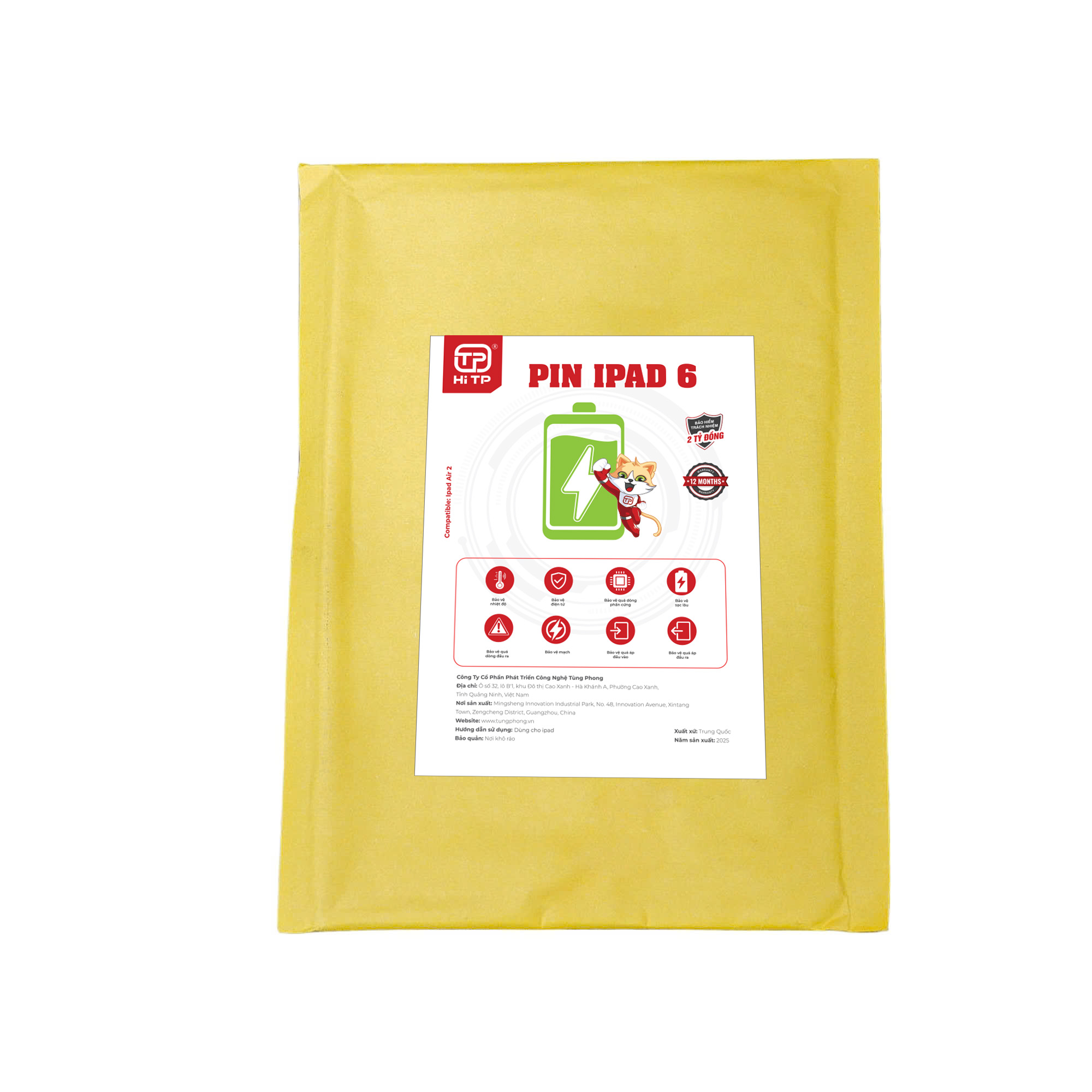 PIN IPAD 6 DUNG LƯỢNG CAO (7340 MAH)