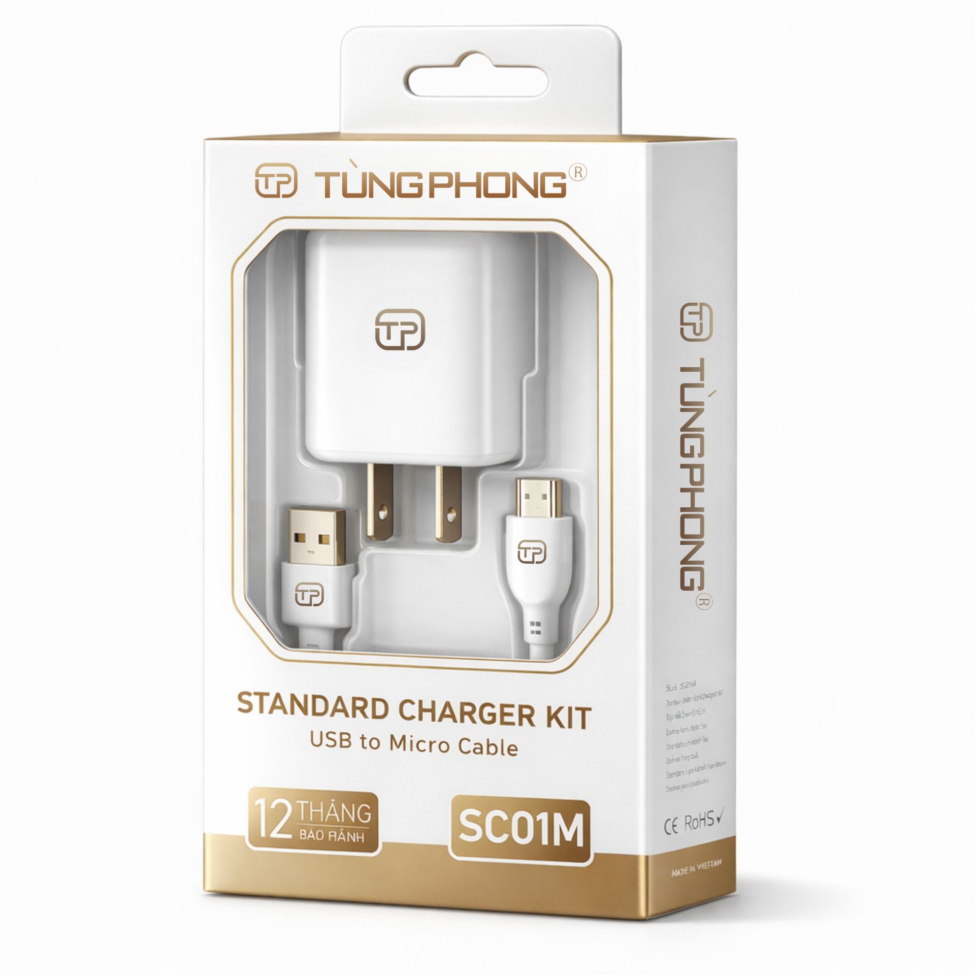 BỘ SẠC SC01M. KÈM DÂY MICRO-USB, NHỰA TPE SIÊU BỀN, CHỐNG RỐI.