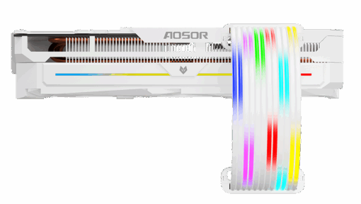 Dây nối dài nguồn Aosor GPU-28 2x8PIN LED ARGB màu trắng