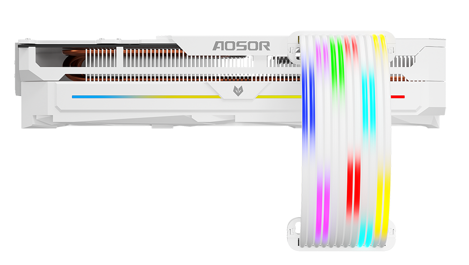 Dây nối dài nguồn Aosor GPU-28 2x8PIN LED ARGB màu trắng