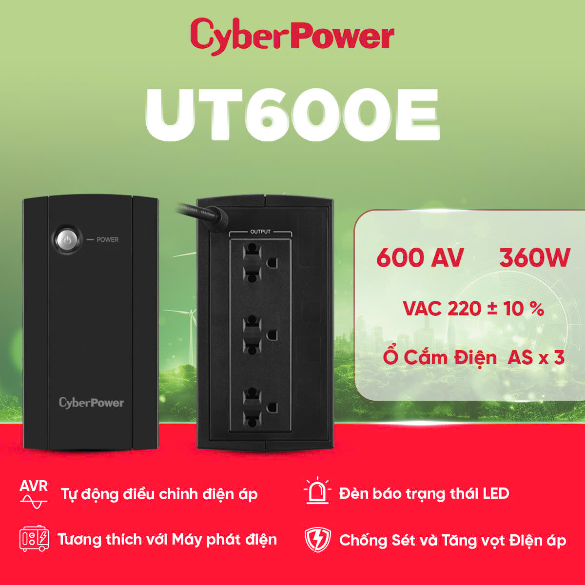 Bộ lưu điện UPS CyberPower UT600E 