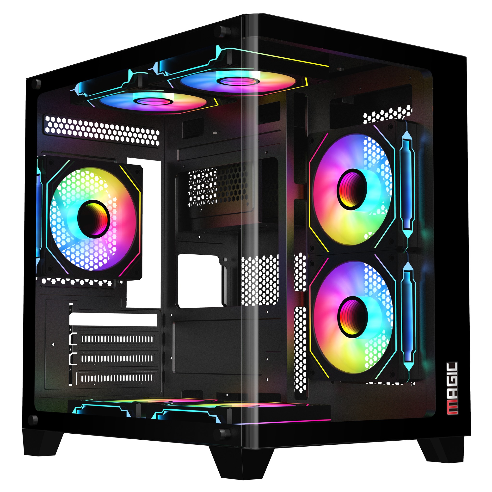 CASE MAGIC GM-02 CURVED (M-ATX) Kính Cong - Đen