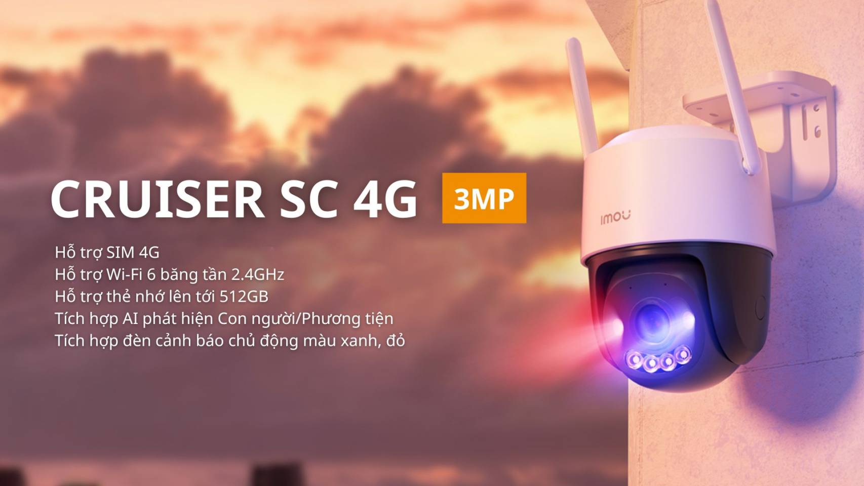 Camera IMOU sim 4G Cruiser SC 4G 3MP K7FP-3H0TE
