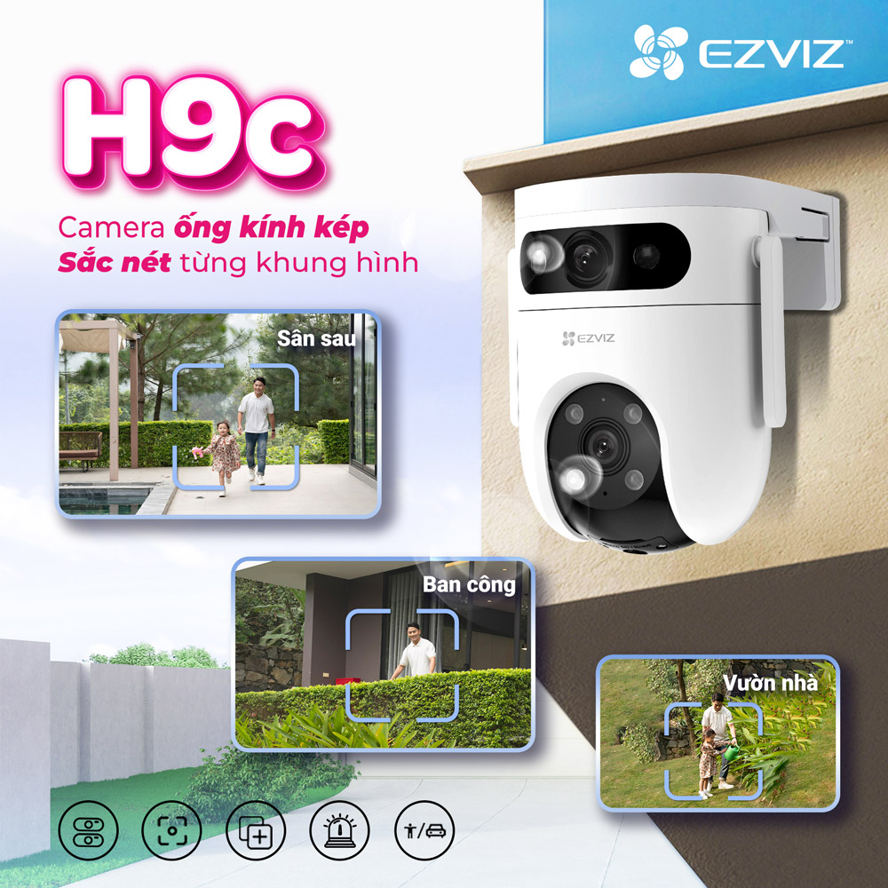 Camera WiFi quay quét ống kính kép EZVIZ H9c Dual 