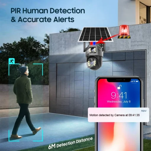 Camera Yoosee 2 Mắt YS-200 Dùng SIM 4G tấm pin Năng Lượng Mặt Trời - Ảnh 4