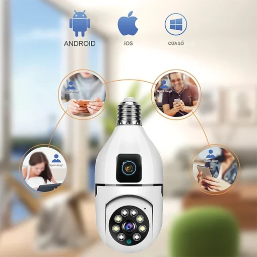 Camera Yoosee QS211 2 mắt dạng bóng đèn BAN ĐÊM CÓ MÀU - Ảnh 4