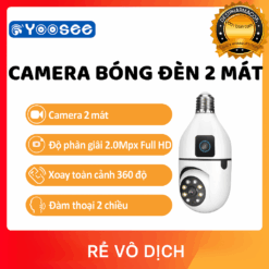 Camera Yoosee QS211 2 mắt dạng bóng đèn BAN ĐÊM CÓ MÀU
