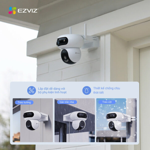 Camera pin sạc EZVIZ HB90 Dual 2K+