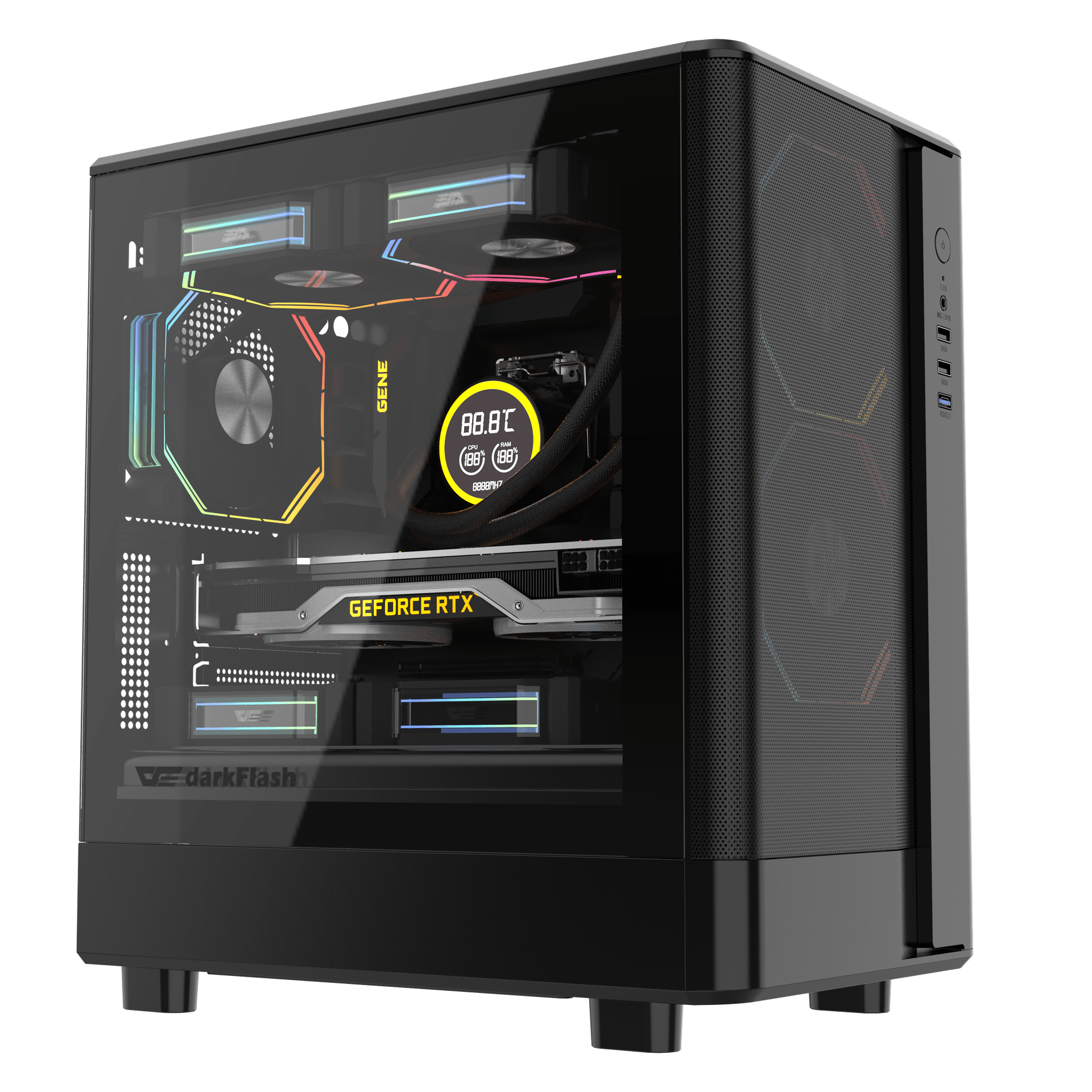 Case DarkFlash DB330M MATX Mặt Lưới Đen