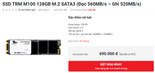 SSD TRM M100 128GB M.2 SATA3
