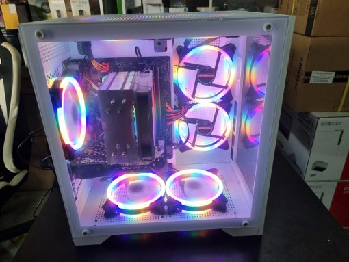 Máy bộ gaming ( B360 coloful+i3 9100F/(4g*2) 8g máy bộ/128g SP/1050 giga 2g d5/500w vsp/case bể cá trắng 982W tản tháp