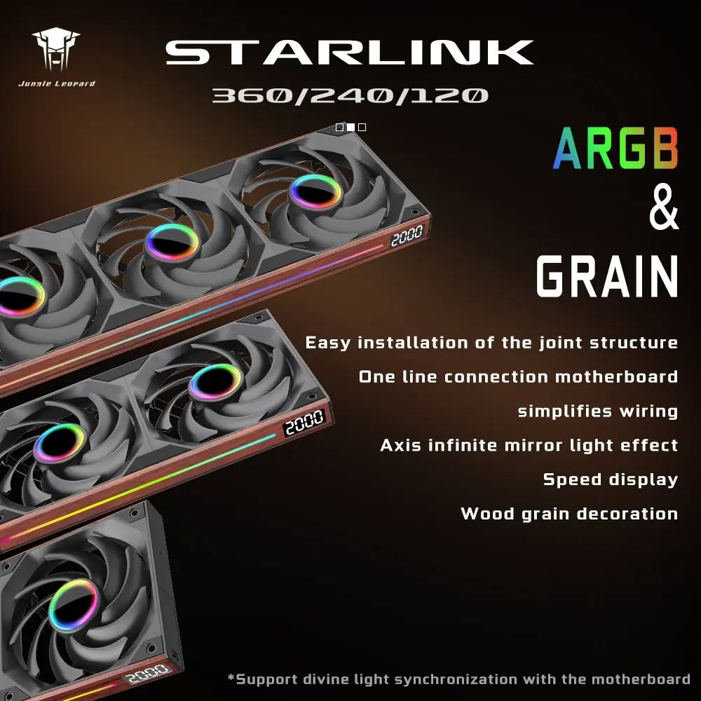 Fan Leopard StarLink 360 - set 3 fan - Trắng, Đen - xuôi ngược