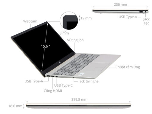 Laptop HP 15 fc0085AU - A6VV8PA (R5 7430U, 16GB, 512GB, Full HD, Win11) - Ảnh 6