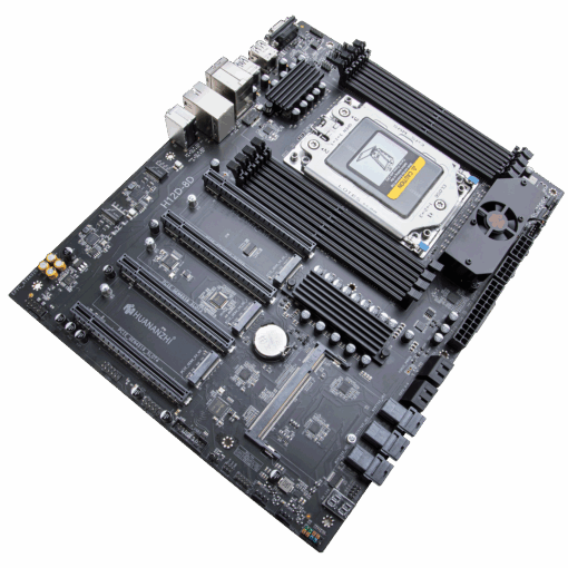 Mainboard HUANANZHI H12D-8D BMC - Màu sắc: Màu đen - CPU Socket: Hỗ trợ vi xử lý AMD EPYC, AMD EPYC 7002 (Rome), 7003(Milan) - Khe RAM: 08 khe cắm DDR4 - Bộ nhớ tiêu chuẩn: Hộ trợ tám kênh DIMM DDR4 3200/2933/2666/2400/2133MHz. Tối đa 2TB - Chân cắm ổ: 04 x SATA3.0 6Gbps, 3 x SFF-8643 (Hỗ trợ 12 SATA 3.0 6Gbps hoặc 3 PCIE 3.0/4.0 x4 U.2) - Khe cắm mở rộng: 04 x PCI Express3.0/4.0 x16 - Các cổng mở rộng: 03 x M.2 2280 PCI Express 3.0/4.0 x16 - Cổng âm thanh: CJC6811A - Cổng mạng: 2 cổng Intel I266V 2.5G, 1 x công IPMI (cần có BMC module), Realtek RTL8201F - Chân cắm nguồn: 24PIN + 8PIN + 8PIN - Chân cắm quạt: 6 x FAN PIN, CPU_FAN1 SYS_FAN - Nguồn cấp: 9+5 Phase Power Supply với 60A DR MOS - PCB layers: 14-layer PCB - Kích thước: 305mm x 245mm ATX - Các cổng mặt sau: 02 x USB2.0; 04 x USB3.2 Gen1; 03 x cổng mạng; 01 x 2-lỗ cắm âm thanh, 1 VGA - Các cổng mặt trước: 1 xUSB3.2 Gen1 PIN，1x USB2.0 PIN，1 x Front audio PIN，1 xCOM PIN，1xSMBUS PIN，1xNCSI PIN，1xPMBus PIN，1xMB_BIOS PIN, 1xDE_BUG diagnostic card，1xPower-on/Restart PIN - Hệ điều hành hỗ trợ: Windows/Linux - BIOS: AMI UEFI BIOS - MGMT Console: Module AS[EED AST2500 (BMC) độc lập, hỗ trợ IPMI 2.0. - Phụ kiện đi kèm: 01 x Motherboard; 02 x SATA Cable, 01 x Tấm chắn phía sau