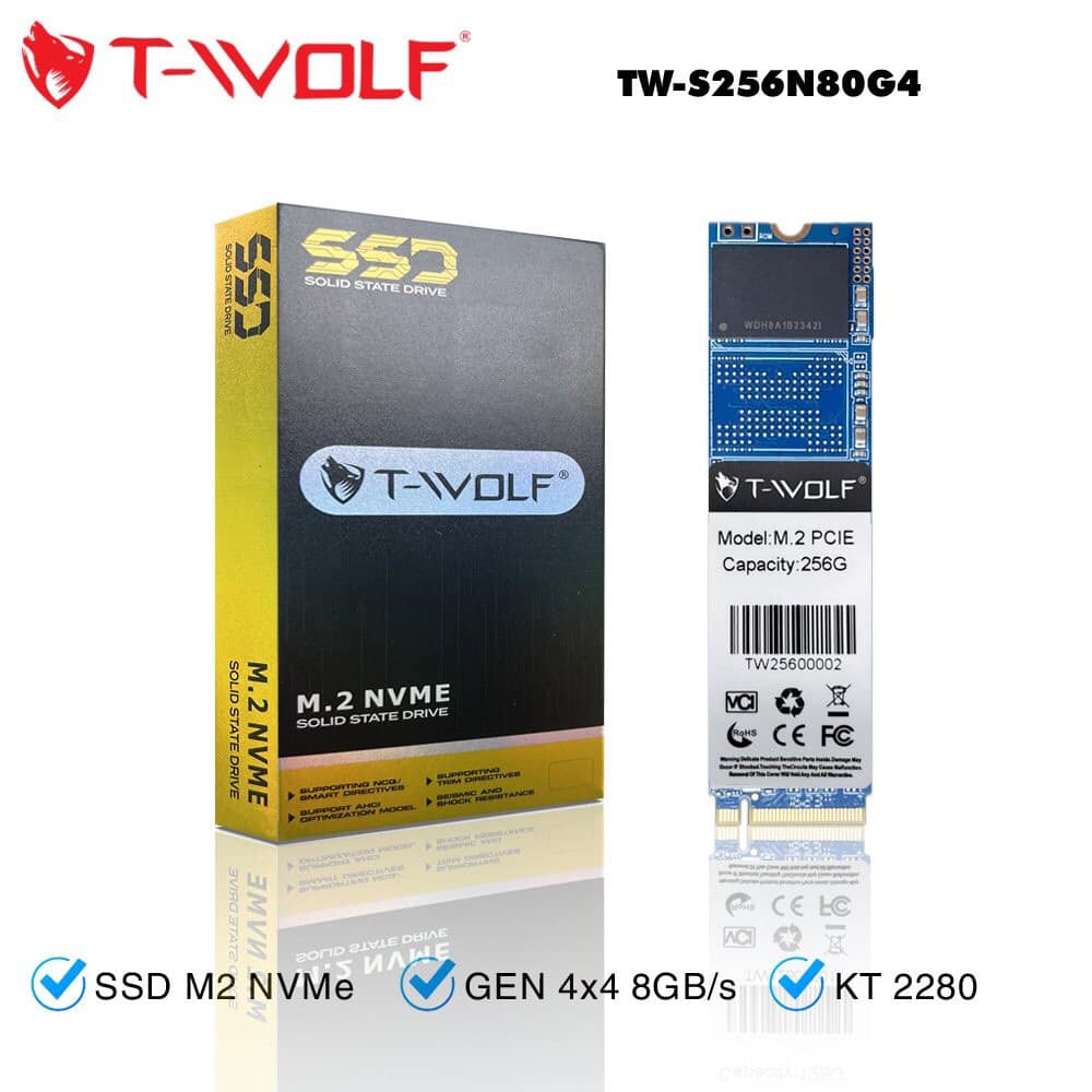 Ổ cứng SSD T-WOLF 256GB M2 NVMe