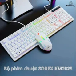 Bàn phím giả cơ Sorex KM2025 LED RGB Trắng
