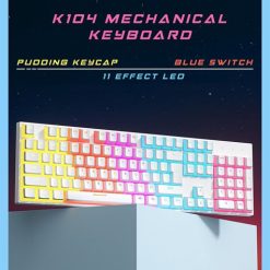 Phím cơ Rainbow Gear K104 White -Keycap Pudding