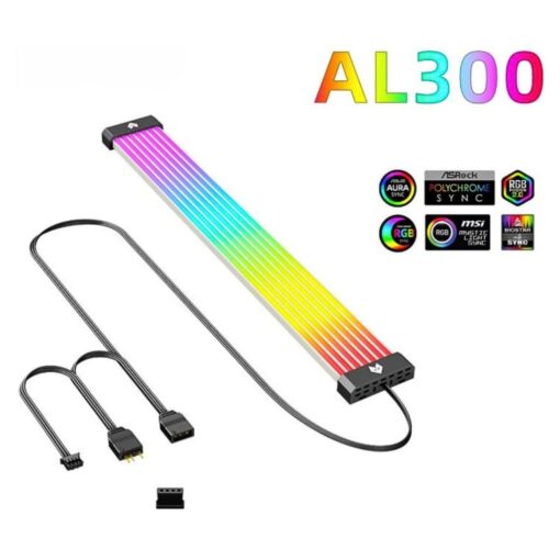 Cover Dây Nguồn Coolmoon Aosor AL300 ARGB Neon – Trang Trí Dây Nguồn 24 Pin Mainboard Và VGA - Ảnh 7