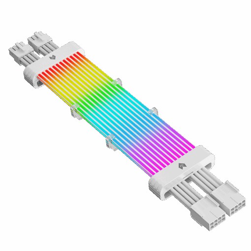 Dây nối dài nguồn Aosor GPU-28 2x8PIN LED ARGB màu trắng
