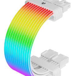 Dây nối dài nguồn Aosor GPU-28 2x8PIN LED ARGB màu trắng