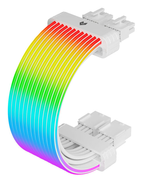 Dây nối dài nguồn Aosor GPU-28 2x8PIN LED ARGB màu trắng