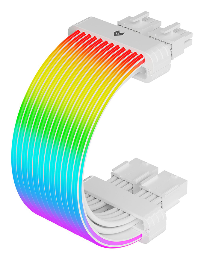 Dây nối dài nguồn Aosor GPU-28 2x8PIN LED ARGB màu trắng
