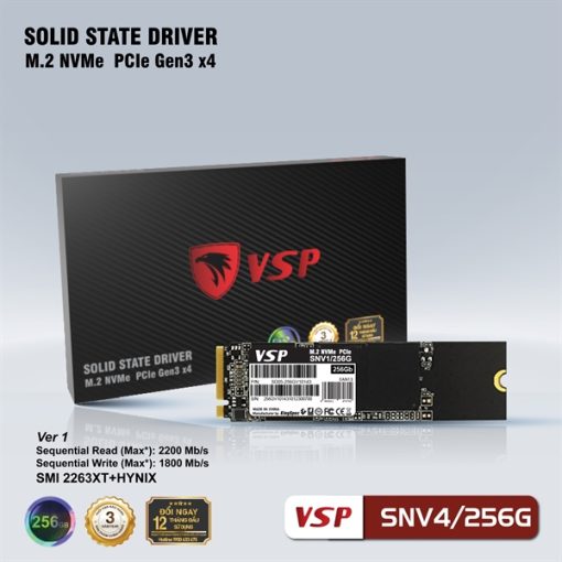 SSD VSP M.2 PCIe Gen3x4 NVMe SNV4/256G Chính hãng