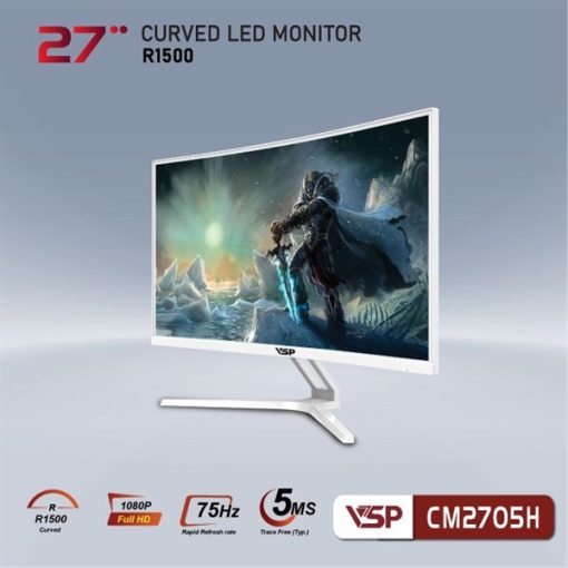 Màn Hình Cong VSP CM2705H 27"/ FHD/ 75Hz/ HDMI/ VGA TRẮNG - Ảnh 3