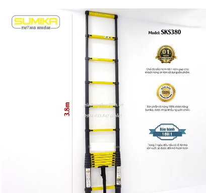 Thang Nhôm Rút Đơn Sumika SKS380 - 3.8 Mét - Tải Trọng 300kg