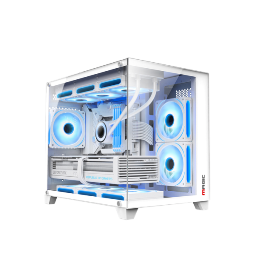 CASE MAGIC AQUA-M ULTRA tRẮNG (M-ATX IAGO 360MM TOP)